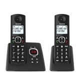 Alcatel F530 Voice Duo, draadloze telefoon met antwoordapparaat en 2 handsets, oproepblokkering en handsfree-functie, zwart