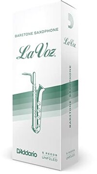 La Voz Baritone Saxophone Reed, Medium Hard, 5 Pieces