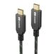 conecto, USB-C naar USB-C oplaadkabel, USB 2.0, snellaadfunctie, vergulde stekker, E-Marker, 480MB/s, 5A/100W, aluminium behuizing, nylon mantel, zwart/groen, 0,30m