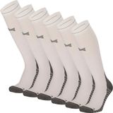 Xtreme Sockswear Compressiesokken Hardlopen - 6 Paar – Kniehoge Hardloopsokken Unisex – Klasse 1 Compressie – Multi Wit – Maat 39/42