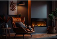 Chemin Arte Elektrische Inbouwhaard met verwarming Elysee, LED vlameffect, Verlichtin, afstandsbediening, insert, Elektrische haard, 2000W