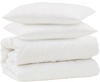 vidaXL Dekbedset met kussen 3 st wit microvezel