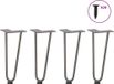 Pieds épingle pour table basse 4 pcs 30 cm acier massif naturel