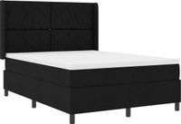 vidaXL LED Boxspringbed met Matras Zwart 160 x 200 cm Stof