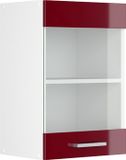 Vicco R-Line Glazen keukenkast – 40 cm Rode hoogglans