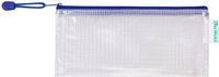 Tarifold Fr 509041 Set van 8 plastic zakken geruit formaat rits document portefeuilles transparant voor kantoor, reizen, school thuis blauw, 25x13 cm