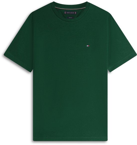 Tommy Hilfiger Heren T-shirt Katoen Korte Mouw S Donkergroen Lente/Zomer 2026