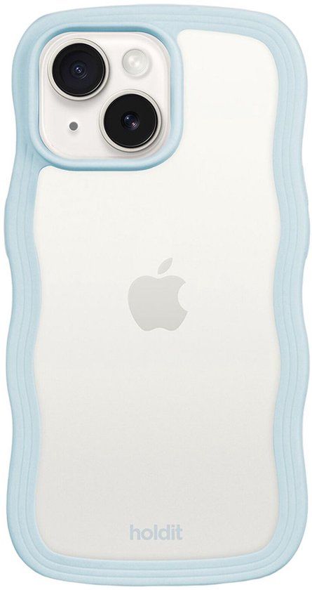 Holdit Wavy Case geschikt voor Apple iPhone 17e / 16e / 15 / 14 / 13 - Mineral Blue