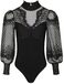 Morgan Semi-Transparent Bodysuit with Lace - Black