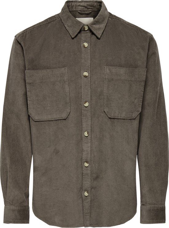 ONLY&SONS - ONSALP RLX 2PKT WASHD CORD LS SHIRT NOOS - Heren - Overhemden