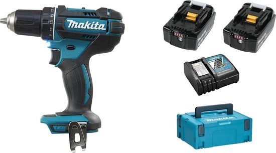 Makita DDF482RMJ - 18V Li-Ion Accu Boor-/Schroefmachine Set (2x 4.0Ah) - Inclusief Koffer
