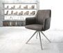 DELIFE Fauteuil Greg-Flex piètement croisé acier inoxydable microfibre anthracite