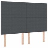 vidaXL LED Hoofdbord Donkergrijs 144 cm Corduroy Stof