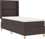 vidaXL Boxspringbed met hoofdeinde Donkerbruin 80 x 200 cm Stof