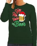 Bellatio Decorations Shoppartners Bv Ho ho hold my beer foute Kerst sweater / kersttrui groen voor dames - Kerstkleding / Christmas outfit L
