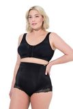 Ulla Popken - Dames - comfortbeha Kelly zonder beugels sluiting voor C - D - Zwart - Maat 115D