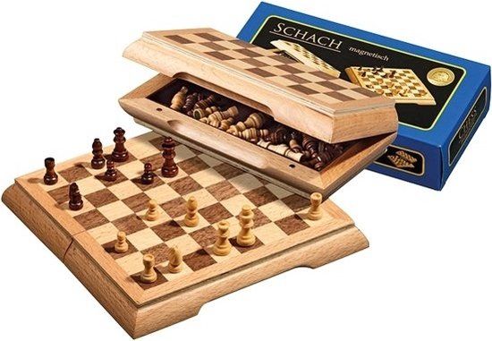 Philos Reis Schaakset Magnetisch - Hout - 17mm Veld