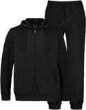 JP 1880 Heren trainingspak met capuchon en broek, zwart, L-8XL