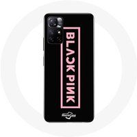 Blackpink Etui voor Xiaomi Redmi Note 11s 5G Blackpink Pink Logo Zwarte Achtergrond Maniacase