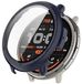 Wigento Amazfit Voor Amazfit Active 2, kunststof PC beschermhoes + gehard H9 glas, donkerblauw