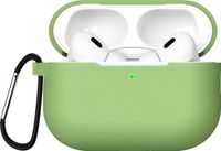 Apple AirPods Pro 2 Étui de protection en silicone avec mousqueton, toucher doux, antichoc, antidérapant, protection à 360°, vert
