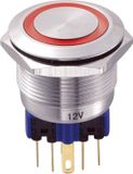 TRU COMPONENTS 701776 GQ22-11E/R/12V bouton-poussoir résistant au vandalisme