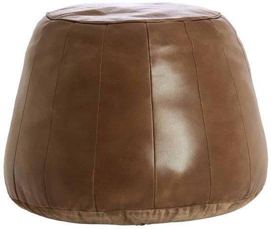 Light & Living Poef Dovio - Licht Bruin - Ø56x42cm - Modern