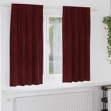 vidaXL Rideaux 2 pièces Rouge vin 140 x 175 cm Velours