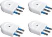 Prise électrique - Lot de 4 - 2P + T 10/16A - Compatible avec prise italienne 10A et 16A (16e grand blanc)