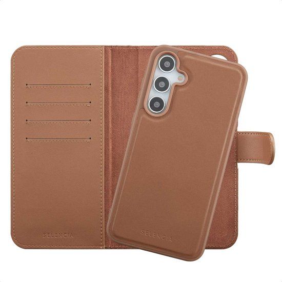 Selencia Olyn Bookcase met MagSafe voor Samsung Galaxy A35 / A55 - Bruin
