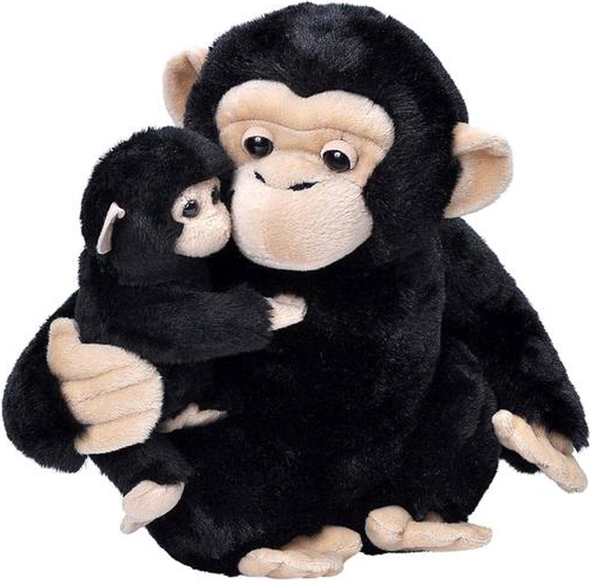 Wild Republic Knuffel Chimpansee 30 Cm Pluche Zwart 2-delig