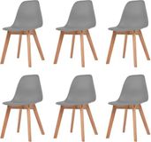vidaXL Eetkamerstoelen 6 stuks kunststof grijs