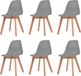 vidaXL Eetkamerstoelen 6 stuks kunststof grijs