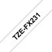 Brother TZ-FX231 12mm black on white flexible tape (8m)