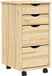vidaXL - Rollende kast met bureau MOSS - 34 x 39 x 65,5 cm - Heldere vernis