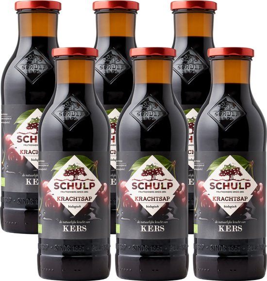 Schulp Kersensap Puur Krachtsap Biologisch 6 x 0,75 liter