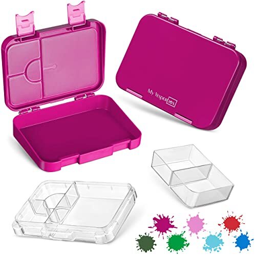 My Vesperbox My Vesperbox: lunchbox voor kinderen; met 4 + 2 compartimenten; extreem sterke broodtrommel; ideaal voor de kinderopvang en op school (paars)