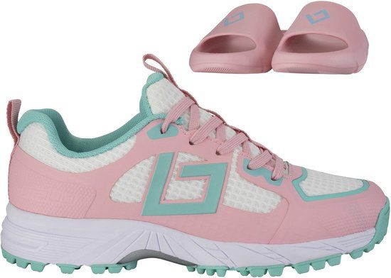 Brabo Tribute Junior Turf Hockeyschoenen Light Pink/Aqua met Slides