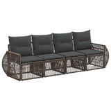 vidaXL - Tuinbank - Set - 4 - st - Grijs - en - Donkergrijs - poly - rattan