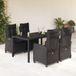 Maison Exclusive - Ensemble de jardin 5 pièces avec coin repas, coussins inclus, en polyrotin noir