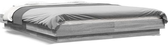 vidaXL Bedframe - Hout - Grijs Sonoma - 160x200 cm