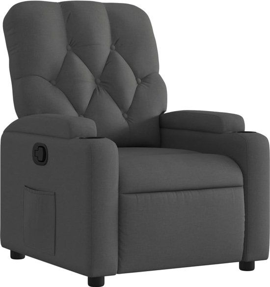 vidaXL Relaxfauteuil Donkergrijs Stof