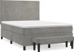 vidaXL Boxspringbed met matras, lichtgrijs, 140x200 cm, fluweel
