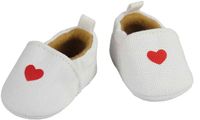 Heless Poppenpantoffel met Hart, 30-34 cm, Grijs, Katoen