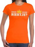 Bellatio Decorations Shoppartners Bv Oranje Biertje en kroon shirt dames - Oranje Koningsdag kleding L