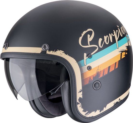 Scorpion Belfast Evo Adonis Jethelm - Zwart/Beige - Maat XL