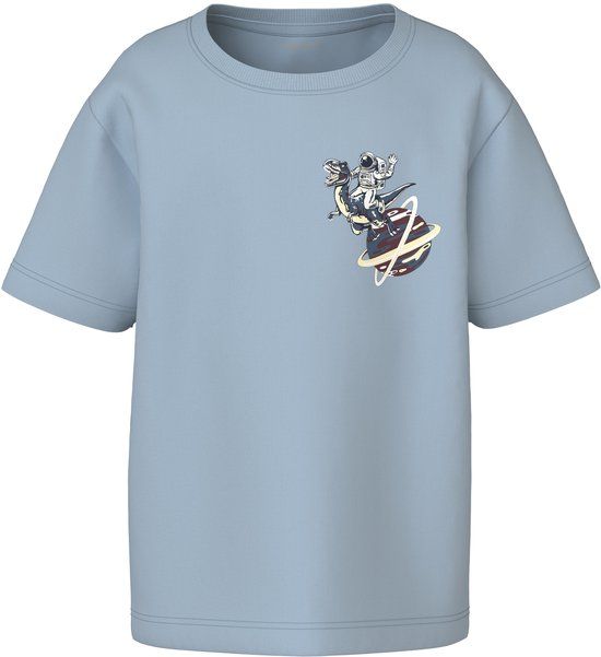 NAME IT Jongens T-shirt met korte mouw en ronde hals - Blauw - Maat 116