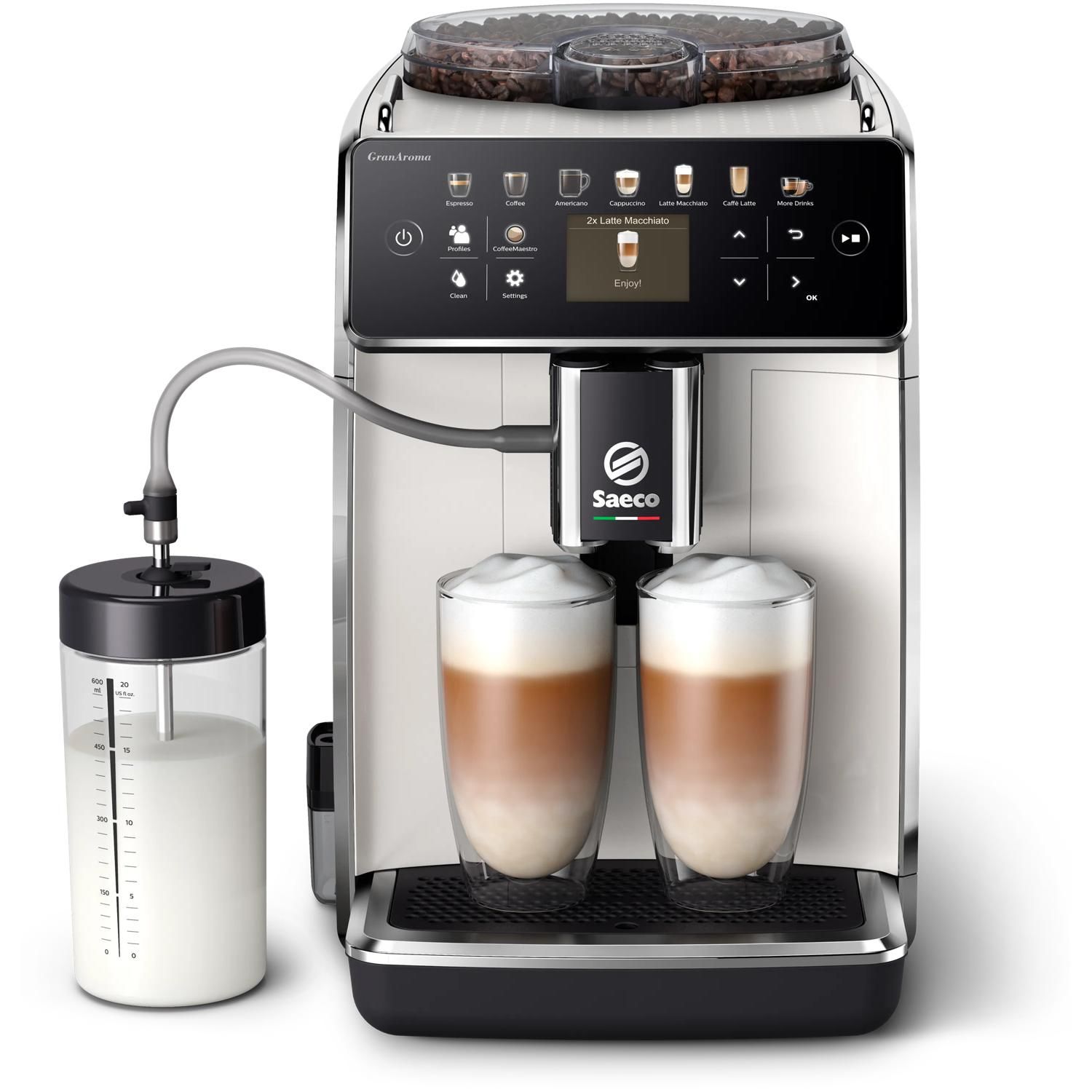 Saeco GranAroma SM6580/20 - Volautomatisch Espressoapparaat - 14 Dranken - Zwart/Wit