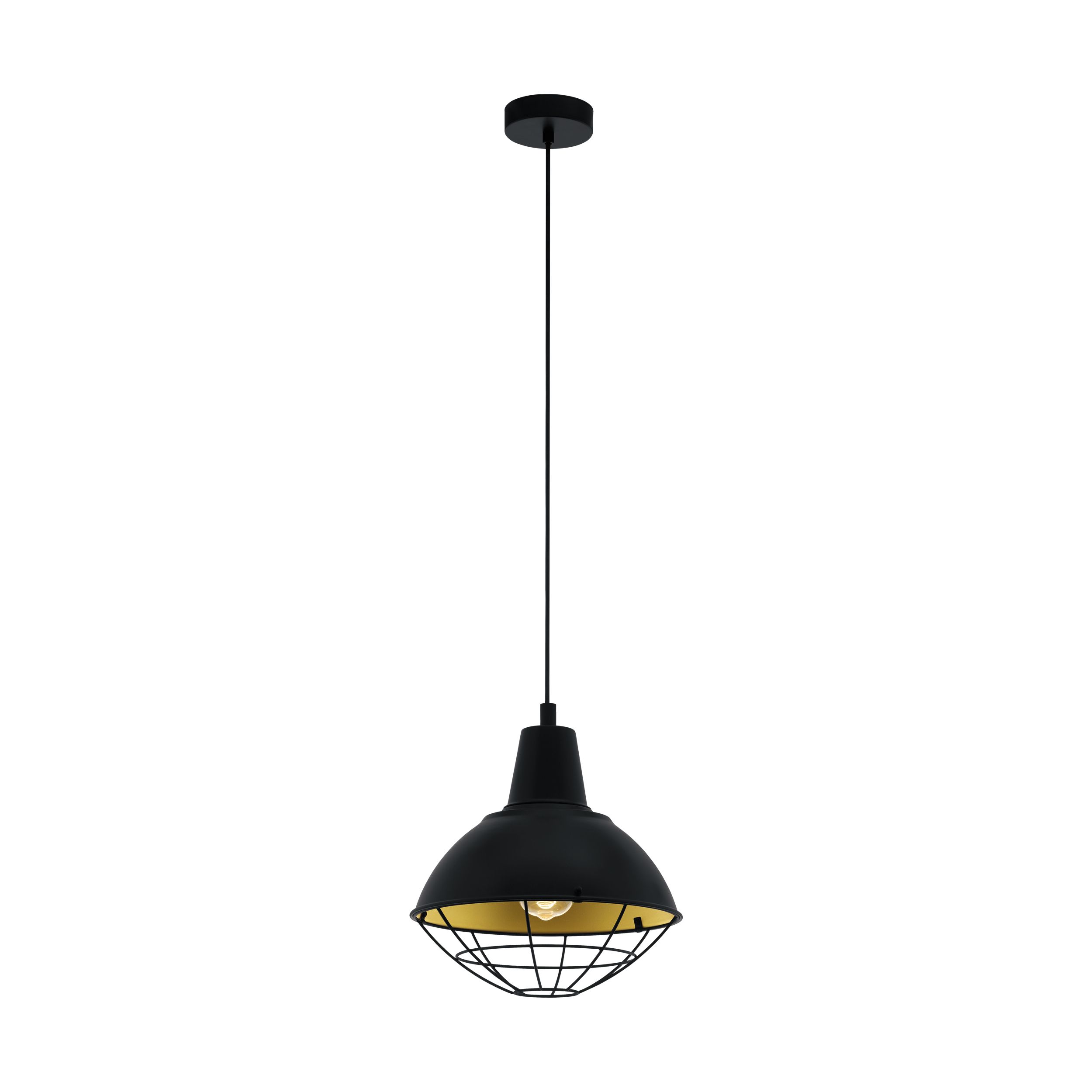 EGLO Cannington Hanglamp - Zwart/Goud - E27 Fitting