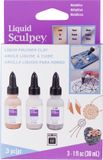 Sculpey Set 3 flessen vloeibare klei metallics - 30 ml - Zilver, Goud, Parel